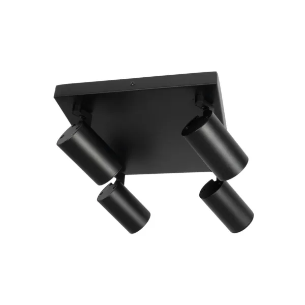 kelvo® SPOTA KLV-101-0146 Μοντέρνο Κινούμενο Φωτιστικό Σποτ Οροφής με Ντουί 4 x GU10 90° AC 220-240V IP20 - Μαύρο Ματ - Μ26 x Π26 x Υ14cm - Image 7