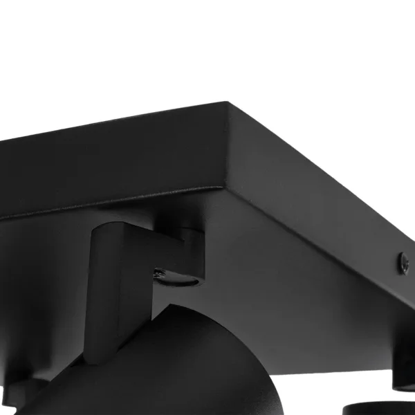kelvo® SPOTA KLV-101-0146 Μοντέρνο Κινούμενο Φωτιστικό Σποτ Οροφής με Ντουί 4 x GU10 90° AC 220-240V IP20 - Μαύρο Ματ - Μ26 x Π26 x Υ14cm - Image 8