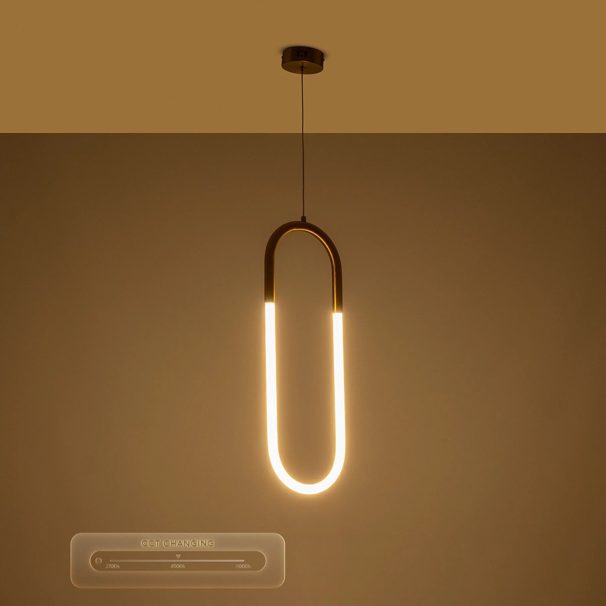 kelvo® GLOW 61679 Μοντέρνο Κρεμαστό Φωτιστικό Οροφής LED 18W 1800lm 360° AC 220-240V IP20 Ρυθμιζόμενο Λευκό CCT με On/Off 2700K/4500K/6000K - Lumileds SMD Chip - Χρυσό Πλατίνα & Λευκό Νήμα - Μ20 x Π5 x Υ60cm - 3 Χρόνια Εγγύηση - Image 13