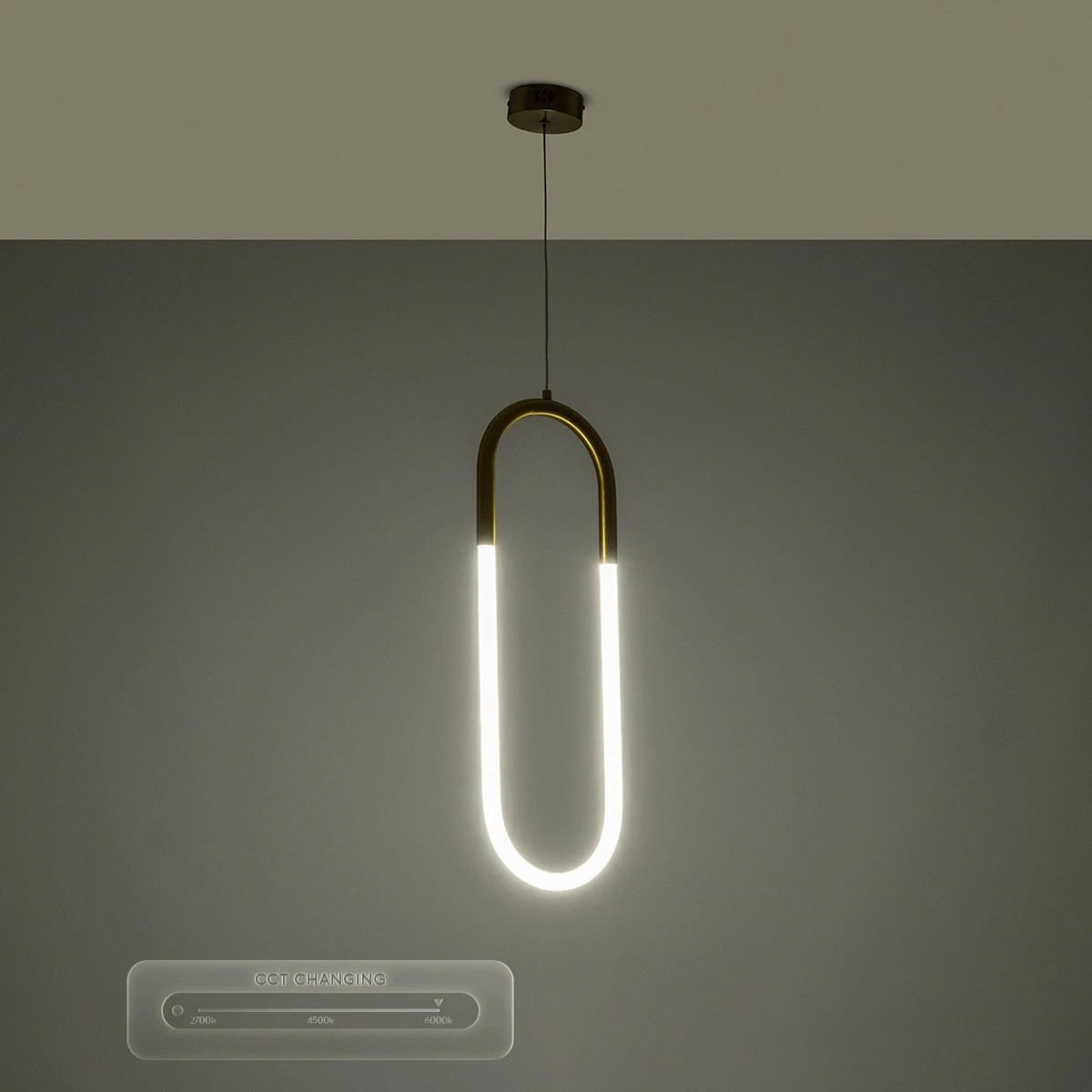 kelvo® GLOW 61679 Μοντέρνο Κρεμαστό Φωτιστικό Οροφής LED 18W 1800lm 360° AC 220-240V IP20 Ρυθμιζόμενο Λευκό CCT με On/Off 2700K/4500K/6000K - Lumileds SMD Chip - Χρυσό Πλατίνα & Λευκό Νήμα - Μ20 x Π5 x Υ60cm - 3 Χρόνια Εγγύηση - Image 14