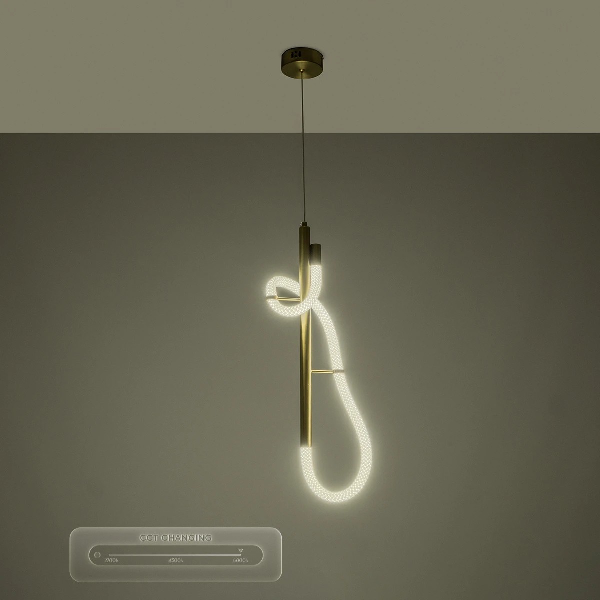 kelvo® GLOW 61680 Μοντέρνο Κρεμαστό Φωτιστικό Οροφής LED 24W 2400lm 360° AC 220-240V IP20 Ρυθμιζόμενο Λευκό CCT με On/Off 2700K/4500K/6000K - Lumileds SMD Chip - Χρυσό Πλατίνα & Λευκό Νήμα - Μ30 x Π30 x Υ66cm - 3 Χρόνια Εγγύηση - Image 14