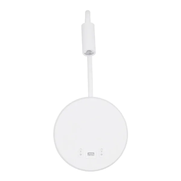 GLOBOSTAR® GOOSE 61693 Μοντέρνο Φωτιστικό Τοίχου - Απλίκα Ξενοδοχείου Reading Light με Φορτιστή USB 3A LED 6W 600lm 36° & 360° AC 220-240V IP20 Θερμό Λευκό 2700K - Bridgelux COB Chip & TÜV SÜD Driver - Λευκό Ματ - Μ15.5 x Π22.5 x Υ30cm - 3 Χρόνια Εγγύηση - Image 2