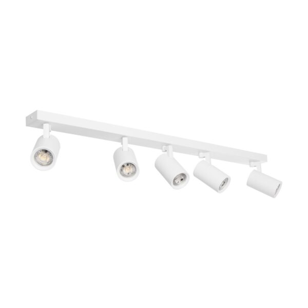 kelvo® SPOTA KLV-101-0143 Μοντέρνο Κινούμενο Φωτιστικό Σποτ Οροφής με Ντουί 5 x GU10 90° AC 220-240V IP20 - Λευκό Ματ - Μ79.5 x Π6.3 x Υ14cm - Image 2