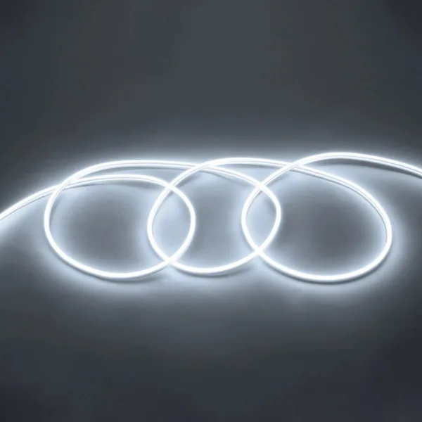 GloboStar® 70570 OVALE 120° Degree Neon Flex Epistar LED SMD 2835 1m 12W/m 120LED/m 1320lm/m 120° DC 230V Αδιάβροχη IP68 Ψυχρό Λευκό 6000K Dimmable