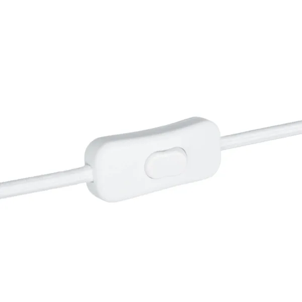 GLOBOSTAR® WHIP 77671 Μοντέρνο DIY Φωτιστικό με Υφασμάτινο Καλώδιο, με Διακόπτη On/Off AC 220-240V IP20 - Λευκό - Μ140 x Π3.5 x Υ1.5cm - Image 2
