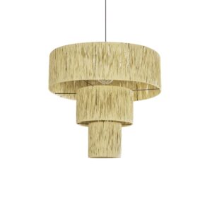 GLOBOSTAR® COROIN 205-0035 Boho Κρεμαστό Φωτιστικό Οροφής με Ντουί 1 x E27 AC 220-240V IP20 - Μπεζ - M70 x Π70 x Υ64cm