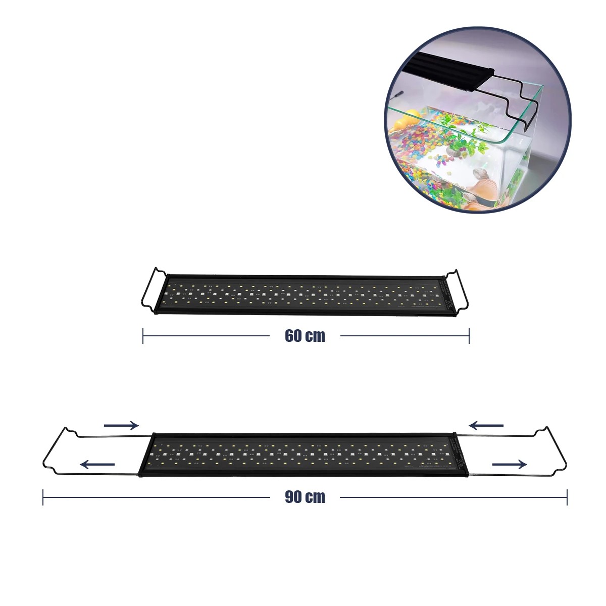 GLOBOSTAR® AQUARIUS 79680 Φωτιστικό Ενυδρείου με Ενσωματωμένο Χειριστήριο LED 19W 950lm 120° AC 220-240V Αδιάβροχο IP44 Πολύχρωμο RGBW Dimmable - Sanan SMD Chip - Μαύρο - Μ60 x Π11 x Υ3cm - 2 Χρόνια Εγγύηση - Image 7
