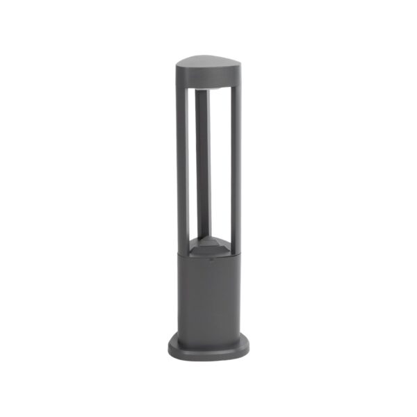 GLOBOSTAR® RODEMA 90545 Φωτιστικό Κολωνάκι Κήπου LED 15W 1500lm 60° AC 220-240V Αδιάβροχο IP65 Θερμό Λευκό 2700K - Γκρι Ανθρακί - Μ16.5 x Π16.5 x Υ60cm - 3 Χρόνια Εγγύηση