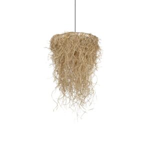 GLOBOSTAR® LIETUS 205-0079 Boho Κρεμαστό Φωτιστικό Οροφής με Ντουί 1 x E27 AC 220-240V IP20 - Μπεζ - M45 x Π45 x Υ50cm