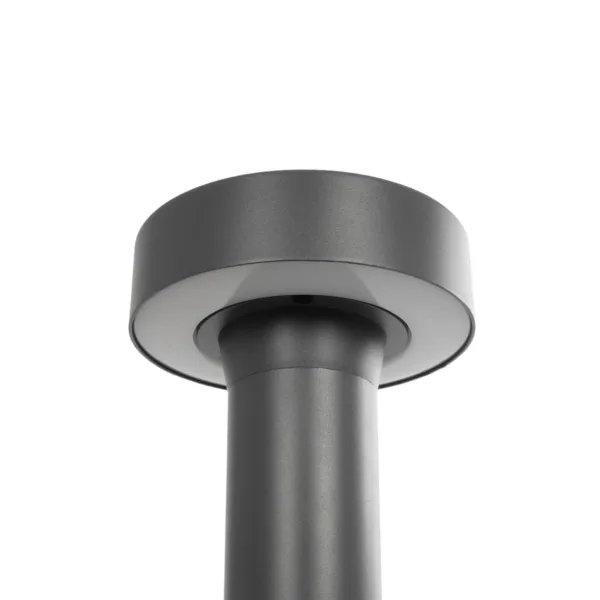GLOBOSTAR® KIPASIO 90540 Φωτιστικό Κολωνάκι Κήπου LED 15W 1500lm 60° AC 220-240V Αδιάβροχο IP65 Θερμό Λευκό 2700K - Γκρι Ανθρακί - Μ15 x Π15 x Υ58cm - 3 Χρόνια Εγγύηση - Image 5