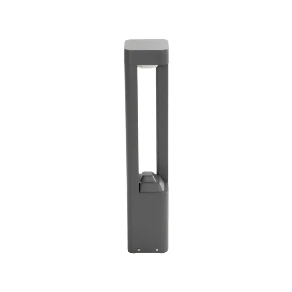 GLOBOSTAR® ΜΟΝΕΒΟΟ 90543 Φωτιστικό Κολωνάκι Κήπου LED 15W 1500lm 60° AC 220-240V Αδιάβροχο IP65 Θερμό Λευκό 2700K - Γκρι Ανθρακί - Μ12 x Π12 x Υ60.5cm - 3 Χρόνια Εγγύηση - Image 2