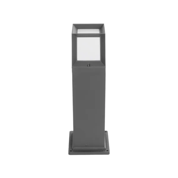 GLOBOSTAR® PALASO 90547 Φωτιστικό Κολωνάκι Κήπου με Ντουί 1 x E27 AC 220-240V Αδιάβροχο IP65 - Γκρι Ανθρακί - Μ20 x Π20 x Υ60.5cm - Image 2