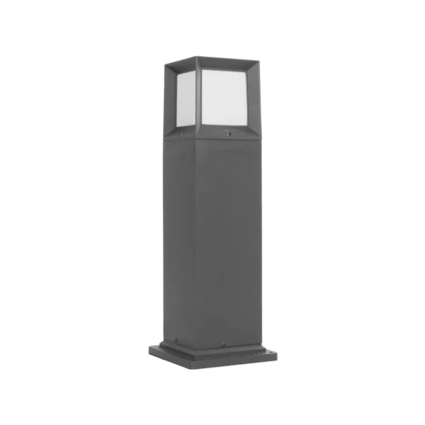 GLOBOSTAR® PALASO 90547 Φωτιστικό Κολωνάκι Κήπου με Ντουί 1 x E27 AC 220-240V Αδιάβροχο IP65 - Γκρι Ανθρακί - Μ20 x Π20 x Υ60.5cm - Image 3