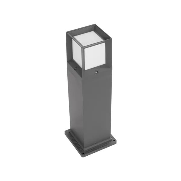 GLOBOSTAR® PALASO 90547 Φωτιστικό Κολωνάκι Κήπου με Ντουί 1 x E27 AC 220-240V Αδιάβροχο IP65 - Γκρι Ανθρακί - Μ20 x Π20 x Υ60.5cm - Image 5