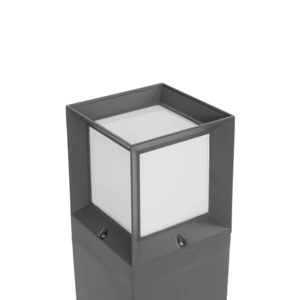 GLOBOSTAR® PALASO 90547 Φωτιστικό Κολωνάκι Κήπου με Ντουί 1 x E27 AC 220-240V Αδιάβροχο IP65 - Γκρι Ανθρακί - Μ20 x Π20 x Υ60.5cm - Image 6