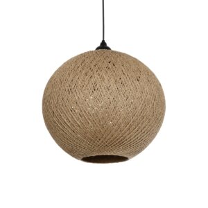 GLOBOSTAR® SOLEI 205-0001 Boho Κρεμαστό Φωτιστικό Οροφής με Ντουί 1 x E27 AC 220-240V IP20 - Μπεζ - M40 x Π40 x Υ45cm