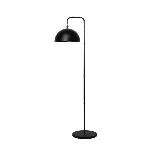 GloboStar® SNAKE 204-0128 Μοντέρνο Eπιδαπέδιο Φωτιστικό Μονόφωτο 1 x E27 IP20 Μαύρο Μέταλλο - Μ28 x Π21 x Υ151cm