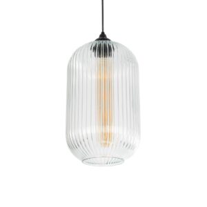 GLOBOSTAR® MELONI 206-0017 Μοντέρνο Κρεμαστό Φωτιστικό Οροφής με Ντουί 1 x E27 AC 220-240V IP20 - Διάφανο - Μ20 x Π20 x Υ38cm