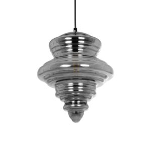 GLOBOSTAR® CORTE 206-0028 Μοντέρνο Κρεμαστό Φωτιστικό Οροφής με Ντουί 1 x E27 AC 220-240V IP20 - Μαύρο Φιμέ - Μ25 x Π25 x Υ30cm