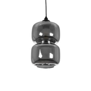 GLOBOSTAR® PIAGE 206-0036 Μοντέρνο Κρεμαστό Φωτιστικό Οροφής με Ντουί 1 x E27 AC 220-240V IP20 - Μαύρο Φιμέ - Μ18 x Π18 x Υ31cm