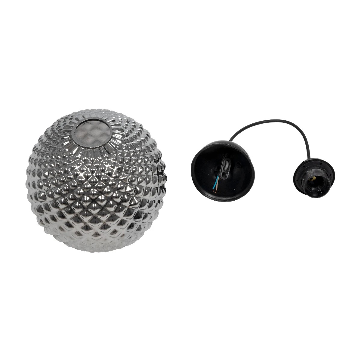 GLOBOSTAR® KEGEL 206-0003 Μοντέρνο Κρεμαστό Φωτιστικό Οροφής με Ντουί 1 x E27 AC 220-240V IP20 - Μαύρο Φιμέ - Μ20 x Π20 x Υ20cm - Image 10