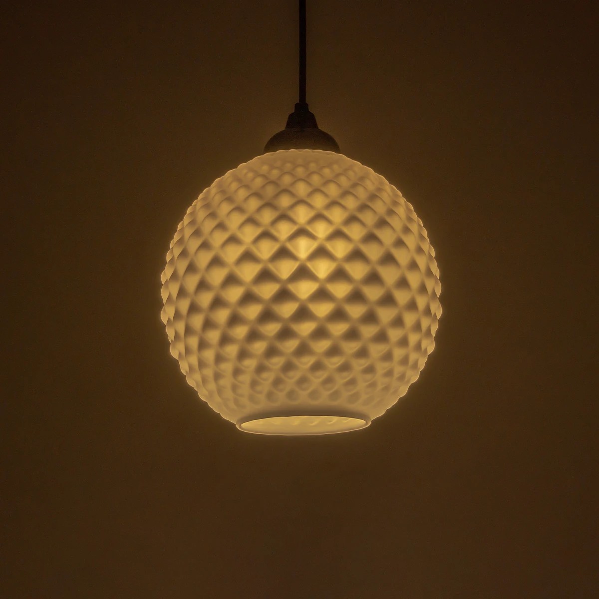 GLOBOSTAR® KEGEL 206-0004 Μοντέρνο Κρεμαστό Φωτιστικό Οροφής με Ντουί 1 x E27 AC 220-240V IP20 - Λευκό - Μ20 x Π20 x Υ20cm - Image 2