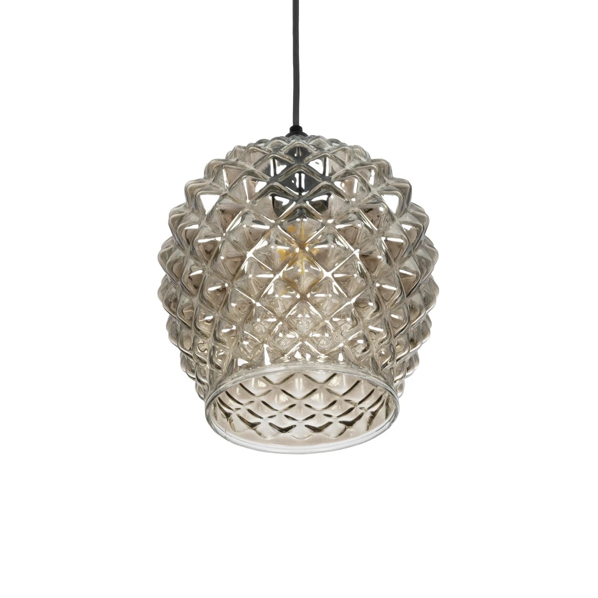 GLOBOSTAR® KEGEL 206-0006 Μοντέρνο Κρεμαστό Φωτιστικό Οροφής με Ντουί 1 x E27 AC 220-240V IP20 - Μαύρο Φιμέ - Μ19 x Π19 x Υ19cm - Image 5