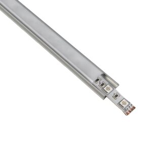 GLOBOSTAR® ALP-LINEAR CURBARIO 70802-1M Επιφανειακό Εύκαμπτο Προφίλ Αλουμινίου με Λευκό Γαλακτερό Πατητό Κάλυμμα για Ταινίες LED IP20 - Ασημί & Λευκό - Μ100 x Π1.8 x Υ0.5cm