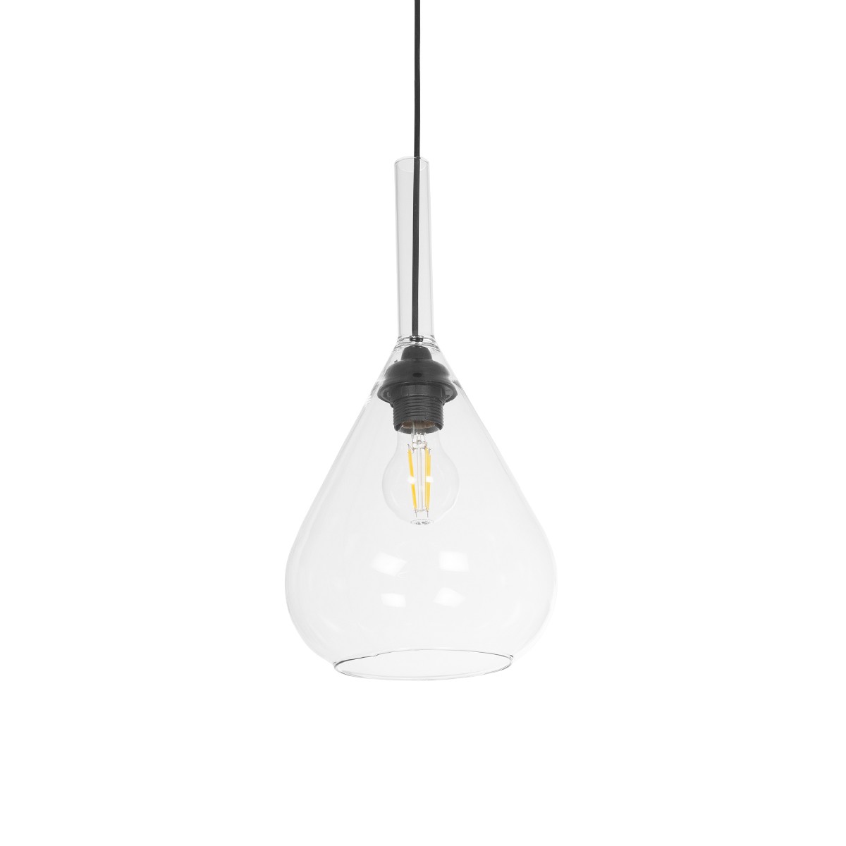 GLOBOSTAR® BALU 206-0043 Μοντέρνο Κρεμαστό Φωτιστικό Οροφής με Ντουί 1 x E27 AC 220-240V IP20 - Διάφανο - Μ20 x Π20 x Υ42cm