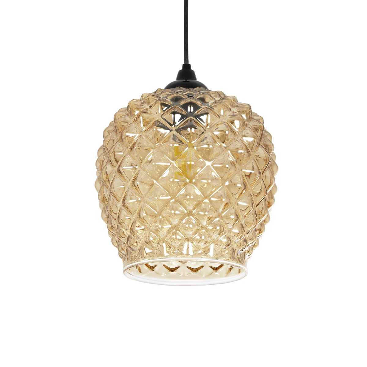 GLOBOSTAR® KEGEL 206-0007 Μοντέρνο Κρεμαστό Φωτιστικό Οροφής με Ντουί 1 x E27 AC 220-240V IP20 - Μελί - Μ19 x Π19 x Υ19cm