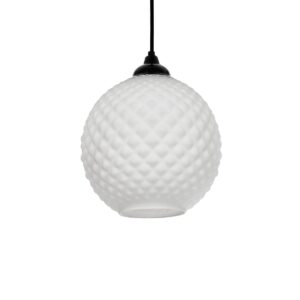 GLOBOSTAR® KEGEL 206-0004 Μοντέρνο Κρεμαστό Φωτιστικό Οροφής με Ντουί 1 x E27 AC 220-240V IP20 - Λευκό - Μ20 x Π20 x Υ20cm