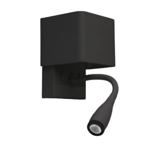 LED ΑΠΛΙΚΑ & ΣΠΟΤ ΤΟΙΧΟΥ TEΤΡΑΓΩΝΗ  9W ΜΑΥΡΗ