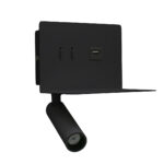 LED ΑΠΛΙΚΑ & ΣΠΟΤ ΤΟΙΧΟΥ ΟΡΘΟΓΩΝΙΑ 6W ΜΑΥΡΗ ΜΕ ΘΥΡΑ USB - 3-6621