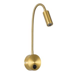 GLOBOSTAR® GOOSE 61692 Μοντέρνο Φωτιστικό Τοίχου - Απλίκα Ξενοδοχείου Reading Light LED 3W 300lm 36° AC 220-240V IP20 Θερμό Λευκό 2700K - CREE XPE Chip & TÜV SÜD Driver - Χρυσό Βούρτσας - Μ6.5 x Π15 xΥ24.5cm - 3 Χρόνια Εγγύηση