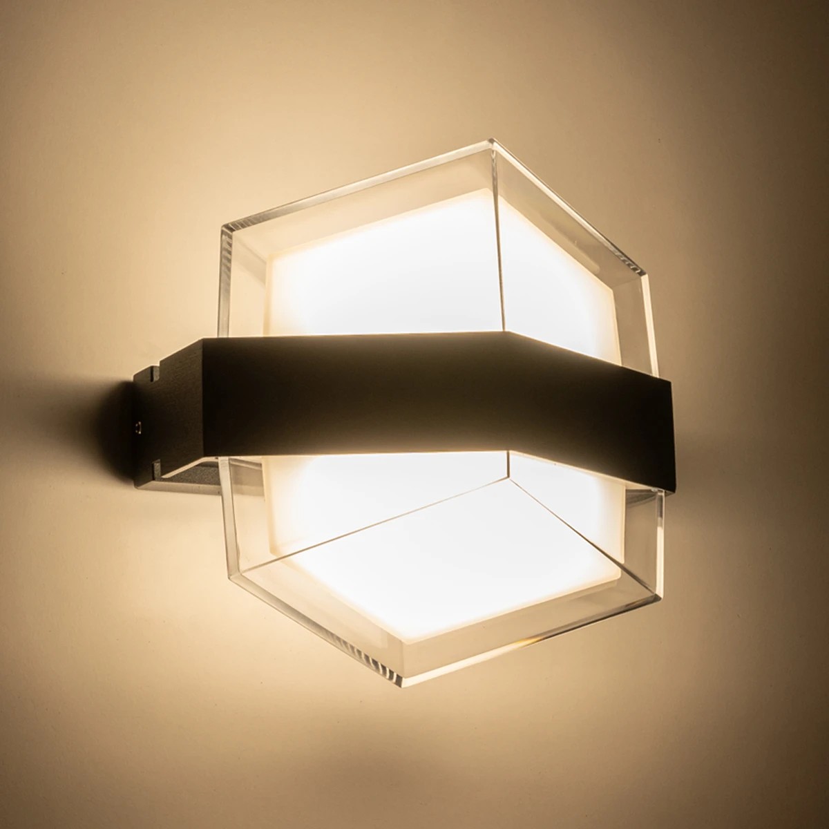 GLOBOSTAR® EMPIRE 60780 Μοντέρνο Φωτιστικό Τοίχου - Απλίκα LED 12W 1260lm 120° AC 220-240V Αδιάβροχο IP65 Φυσικό Λευκό 4500K - Bridgelux SMD Chip & TÜV SÜD Driver - Μαύρο Ματ - Μ18.5 x Π17 x Υ10cm - 3 Χρόνια Εγγύηση - Image 5