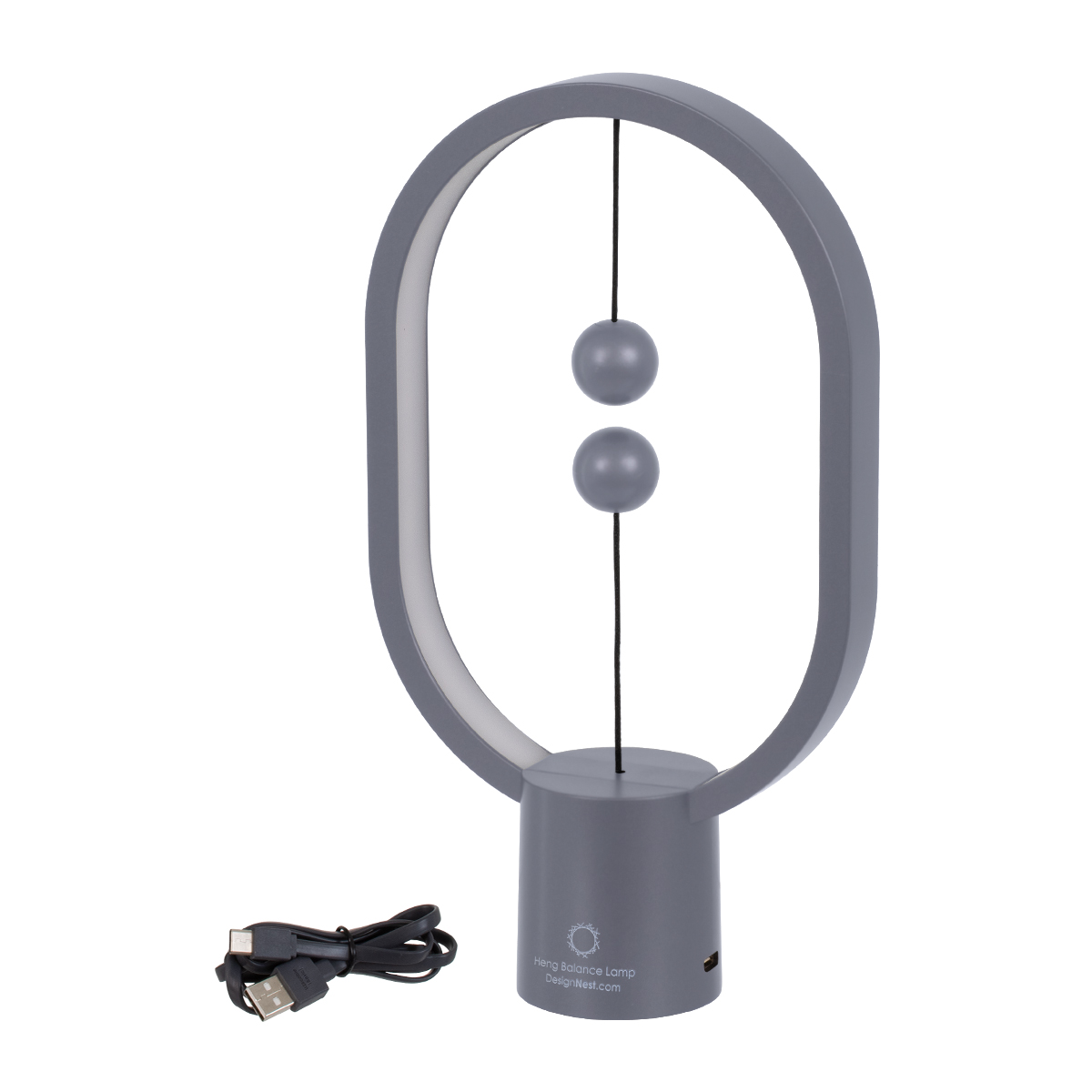 GloboStar® 76545 Επιτραπέζιο Φωτιστικό Πορτατίφ LED 15W 1500lm 360° DC 5V IP20 Θερμό Λευκό 2700K Γκρι & Λευκό Πλαστικό - Μ14 x Π5.5 x Υ24.8cm - 2 Xρόνια Εγγύηση - Image 8