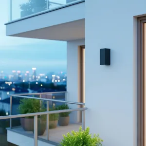 kelvo® BURANO KLV-101-0021 Φωτιστικό Τοίχου / Απλίκα για 2 Λάμπες MR16 με Ντουί GU10 AC 220-240V Αδιάβροχο IP65 - Μαύρο Ματ - Μ8 x Π8 x Υ15cm