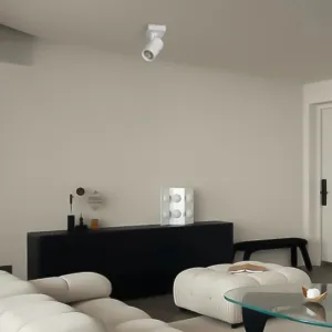 kelvo® SPOTA KLV-101-0135 Κινούμενο Φωτιστικό Σποτ Οροφής για Λάμπα MR16 με Ντουί GU10 AC 220-240V IP20 - Λευκό Ματ - Μ7 x Π6 x Υ14cm