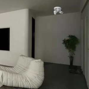 kelvo® SPOTA KLV-101-0145 Κινούμενο Φωτιστικό Σποτ Οροφής για 3 Λάμπες MR16 με Ντουί GU10 AC 220-240V IP20 - Λευκό Ματ - Μ19 x Π19 x Υ14cm