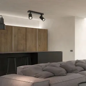 kelvo® SPOTA KLV-101-0136 Κινούμενο Φωτιστικό Σποτ Οροφής για 2 Λάμπες MR16 με Ντουί GU10 AC 220-240V IP20 - Μαύρο Ματ - Μ30 x Π6 x Υ14.5cm