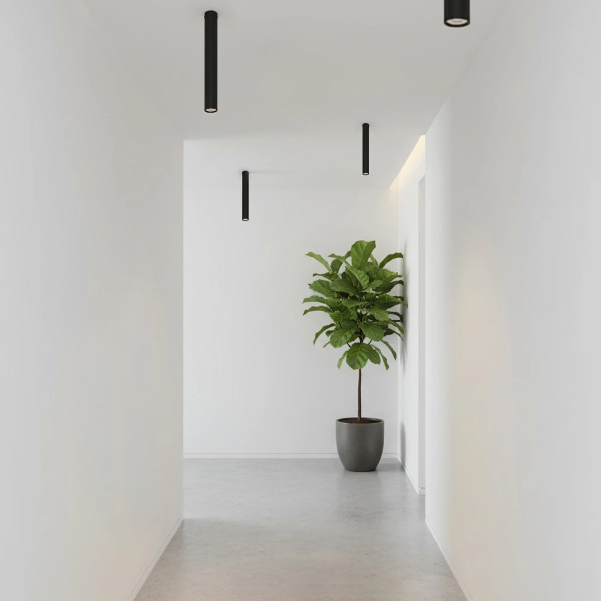 kelvo® DUCT KLV-101-0052 Φωτιστικό Downlight Σποτ για Λάμπα MR16 με Ντουί GU10 AC 220-240V IP20 - Μαύρο Ματ - Μ6 x Π6 x Υ45cm