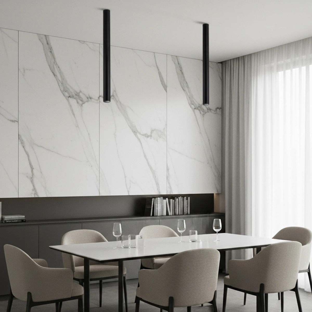 kelvo® DUCT KLV-101-0054 Φωτιστικό Downlight Σποτ για Λάμπα MR16 με Ντουί GU10 AC 220-240V IP20 - Μαύρο Ματ - Μ6 x Π6 x Υ75cm