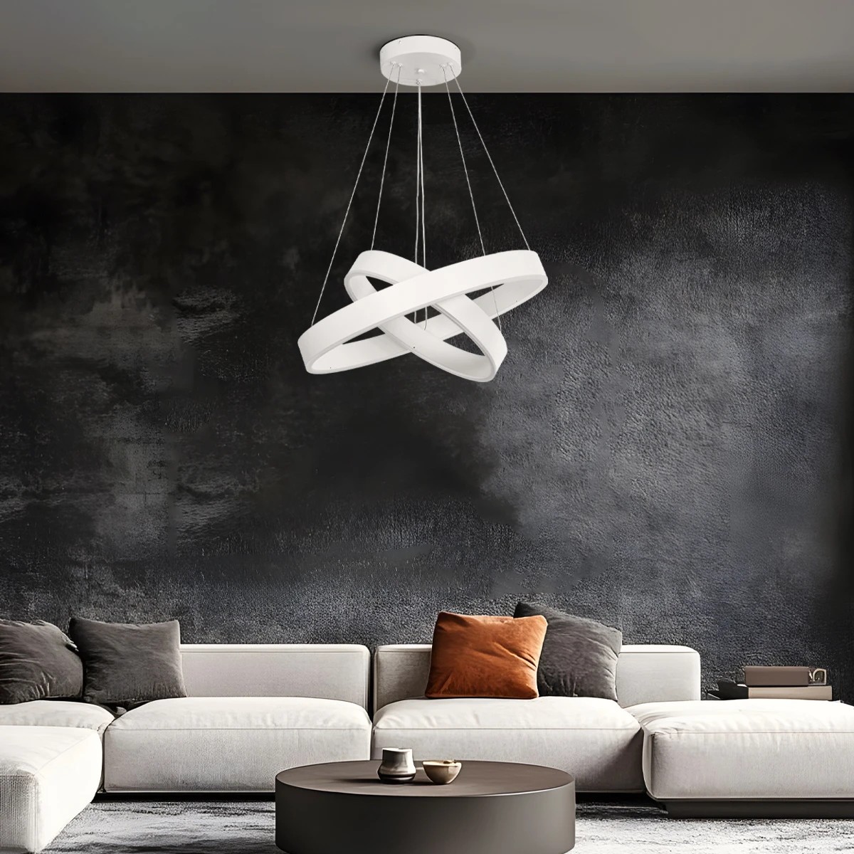 kelvo® VENOM KLV-101-0197-V2 Κρεμαστό Φωτιστικό Οροφής LED 75W 7500lm 120° AC 220-240V IP20 Ρυθμιζόμενο Λευκό CCT με Χειριστήριο από 2700K έως 6000K Dimmable - Lumileds SMD Chip - Λευκό Ματ - Μ60 x Π60 x Υ40cm - 3 Χρόνια Εγγύηση