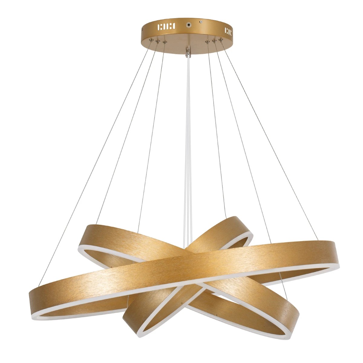 kelvo® VENOM KLV-101-0201-V2 Κρεμαστό Φωτιστικό Οροφής LED 120W 12000lm 120° AC 220-240V IP20 Ρυθμιζόμενο Λευκό CCT με Χειριστήριο από 2700K έως 6000K Dimmable - Lumileds SMD Chip - Χρυσό Πλατίνα - Μ80 x Π80 x Υ80cm - 3 Χρόνια Εγγύηση - Image 2