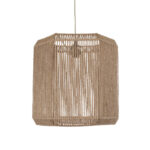 GloboStar® CAYMAN 00519 Boho Κρεμαστό Φωτιστικό Πλέγμα Μονόφωτο 1 x E27 IP20 Μπεζ Σχοινί - Μ40 x Π40 x Υ40cm - Image 4