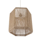 GloboStar® CAYMAN 00519 Boho Κρεμαστό Φωτιστικό Πλέγμα Μονόφωτο 1 x E27 IP20 Μπεζ Σχοινί - Μ40 x Π40 x Υ40cm - Image 5