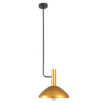 GloboStar® KATIE 00538 Μοντέρνο Φωτιστικό Οροφής Καμπάνα Μονόφωτο 1 x E27 IP20 Μαύρο & Χρυσό Μέταλλο - Μ30 x Π30 x Υ120cm - Image 6