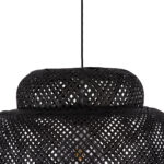 GloboStar® MALDIVES 00579 Boho Κρεμαστό Φωτιστικό Πλέγμα Μονόφωτο 1 x E27 IP20 Μαύρο Ξύλο - Μ56 x Π56 x Y54cm - Image 7