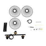 GloboStar® VERONA 00586 Μοντέρνο Κρεμαστό Φωτιστικό Ράγα Τρίφωτο 3 x E27 IP20 Μαύρο & Χρυσό Μέταλλο - Μ50 x Π28 x Υ20cm - Image 9