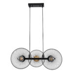GloboStar® VERONA 00586 Μοντέρνο Κρεμαστό Φωτιστικό Ράγα Τρίφωτο 3 x E27 IP20 Μαύρο & Χρυσό Μέταλλο - Μ50 x Π28 x Υ20cm - Image 3